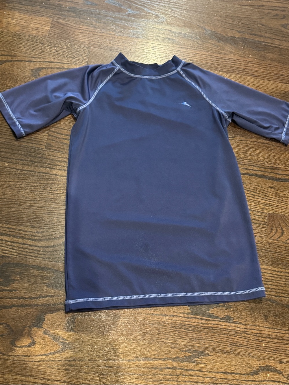 Boys Tommy Bahama Navy Short-Sleeve Rash Guard Swim Shirt size 10 - 12